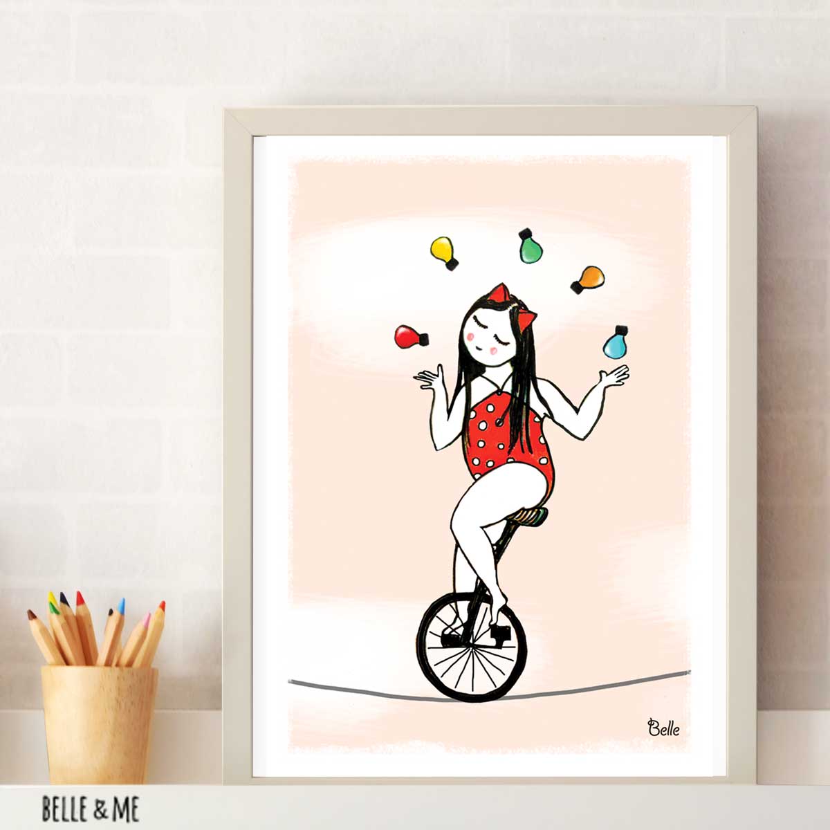 תמונת השראה, תמונה לחדר ילדה, מתנה לילדה, תמונה ממוסגרת, חמוד, איזון, מתנה לחברה, אהבה עצמית, השראה